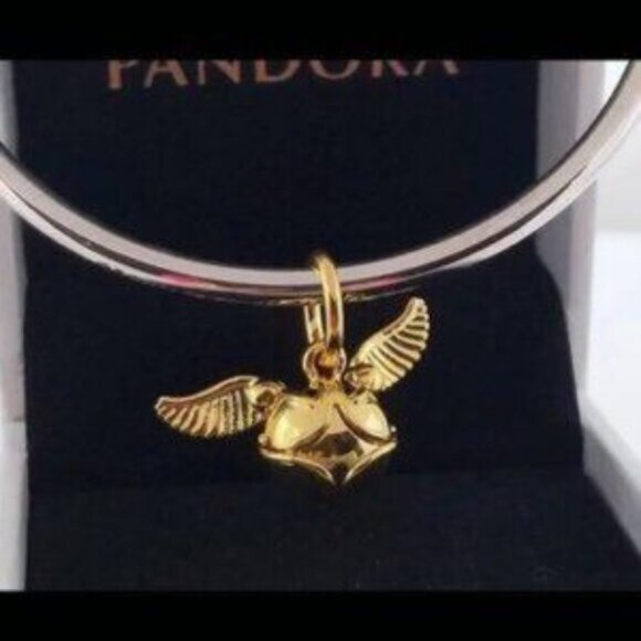 ✅New Pandora Shine Gold Harry Potter Golden Snitch Wings Pendant Charm - Picture 5 of 5